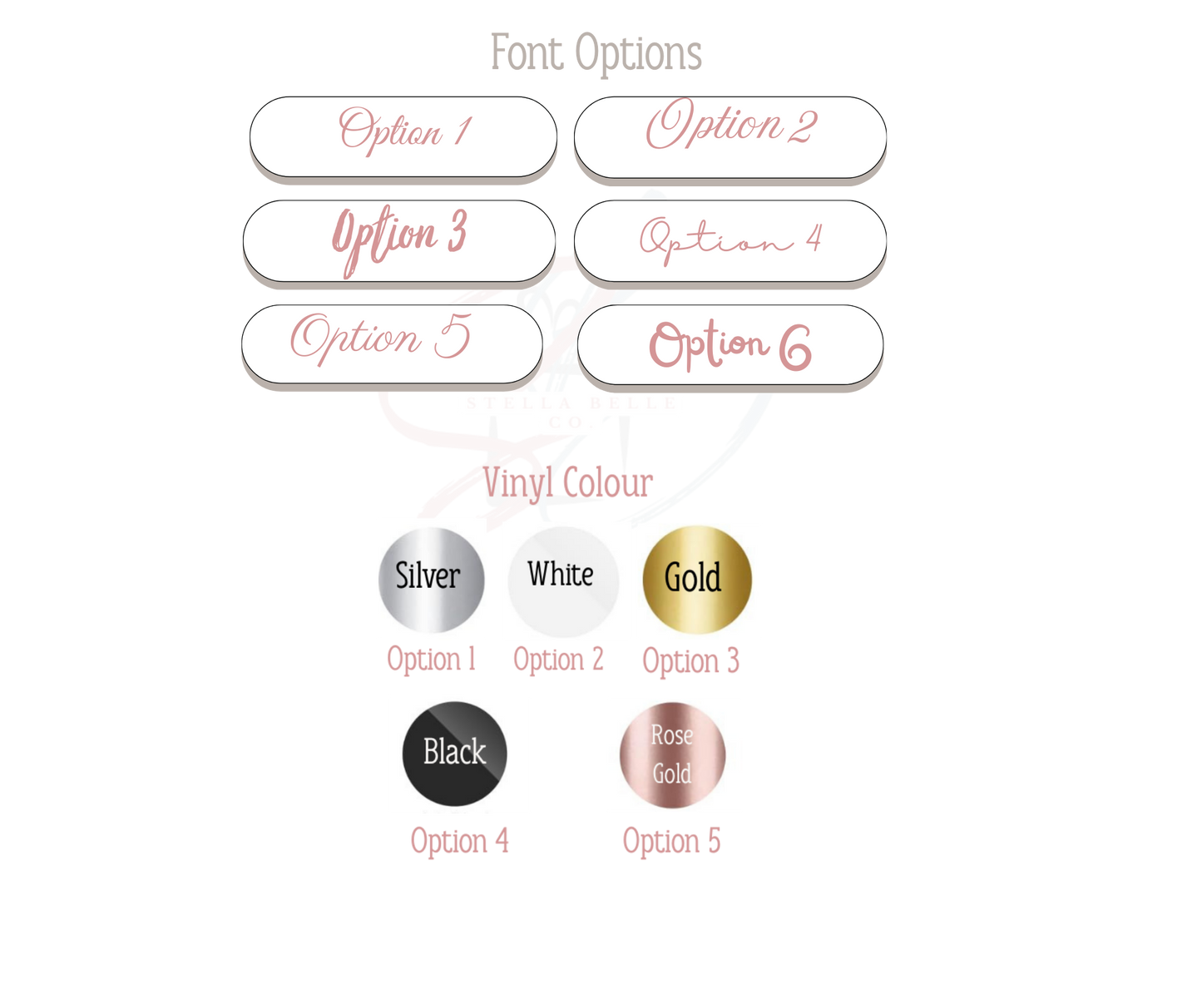Font  and Vinyl Options